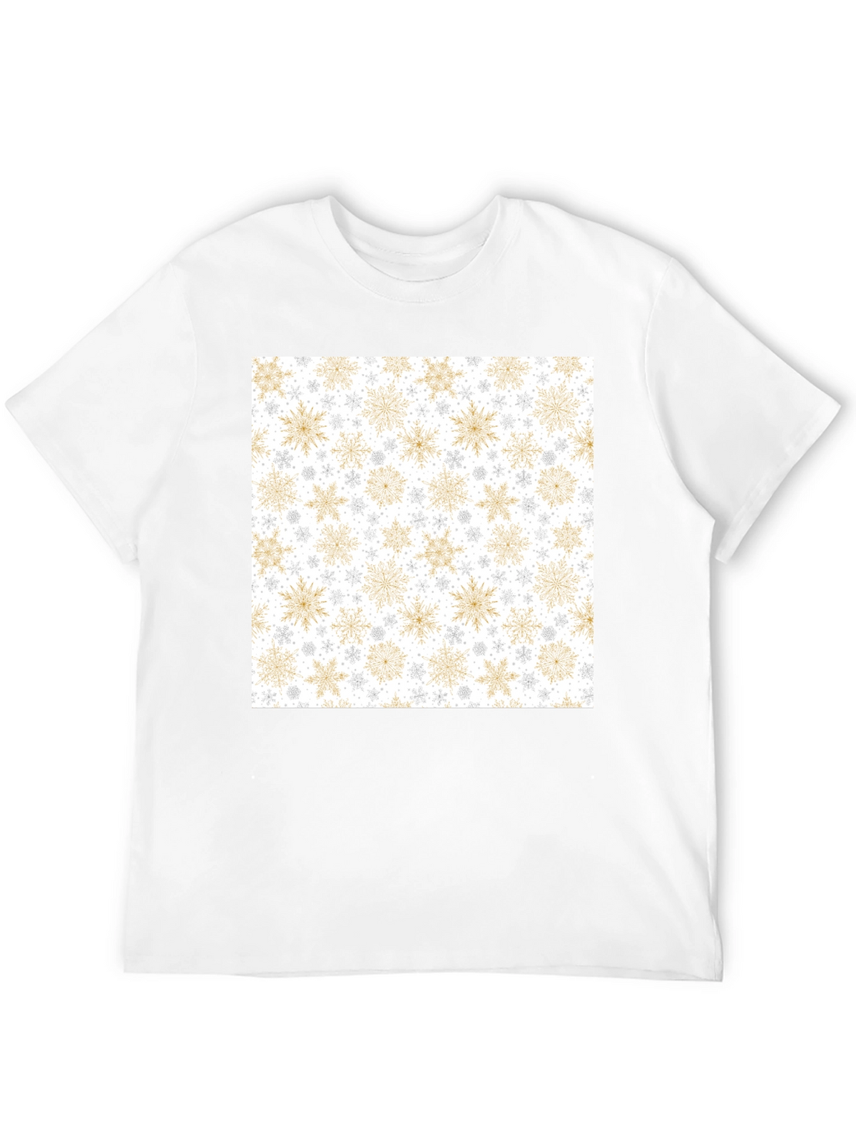 Snowflake Pattern Black T-Shirt