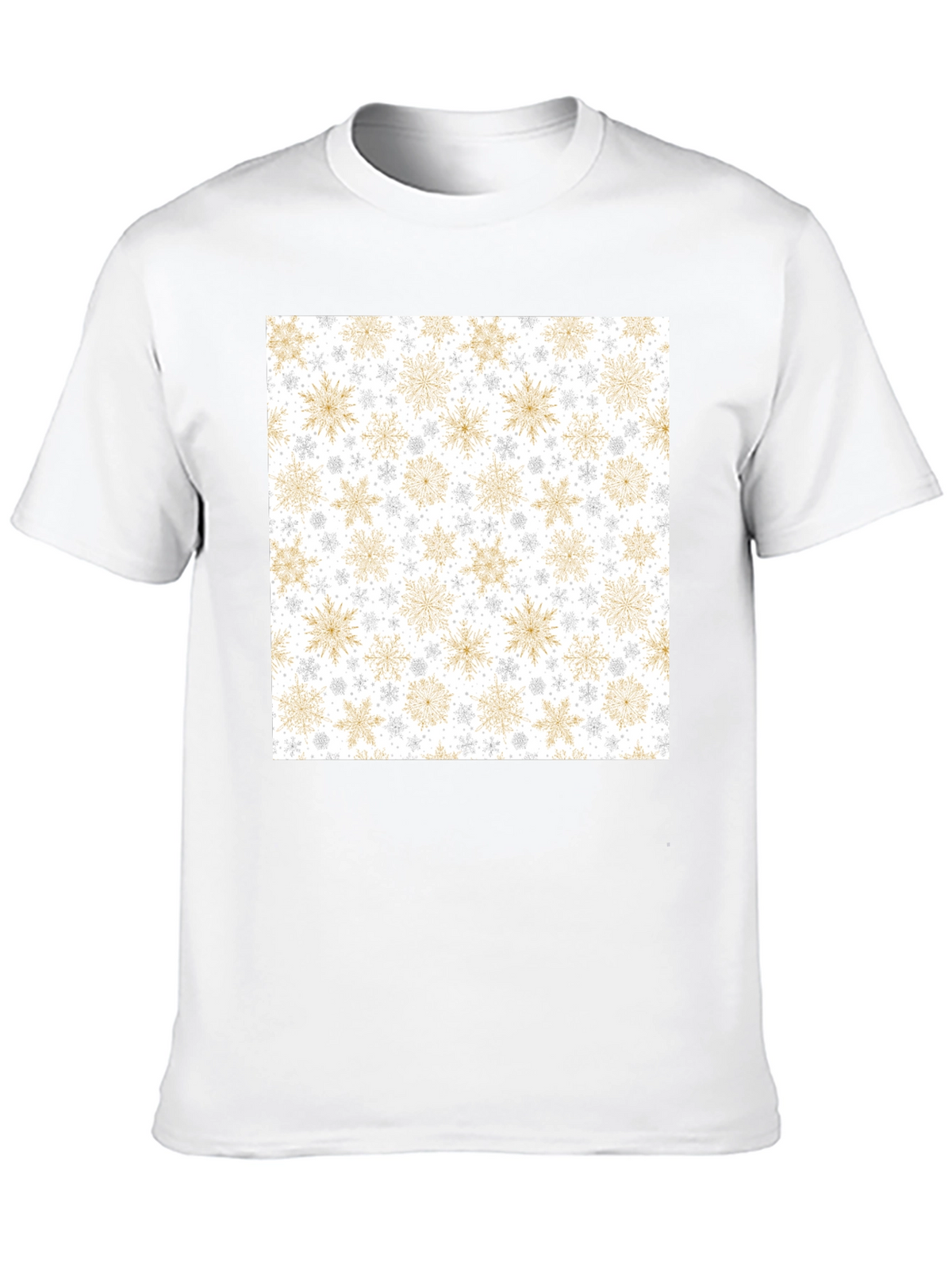 Snowflake Pattern Black T-Shirt