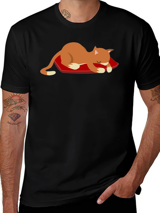 Cute Cat Nap T-Shirt - Unisex Black Tee