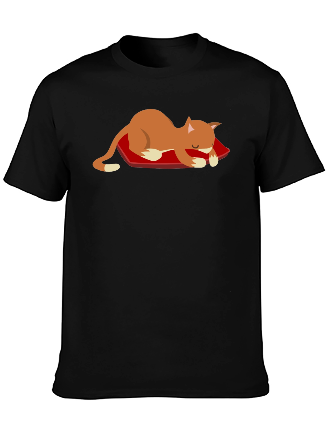 Cute Cat Nap T-Shirt - Unisex Black Tee