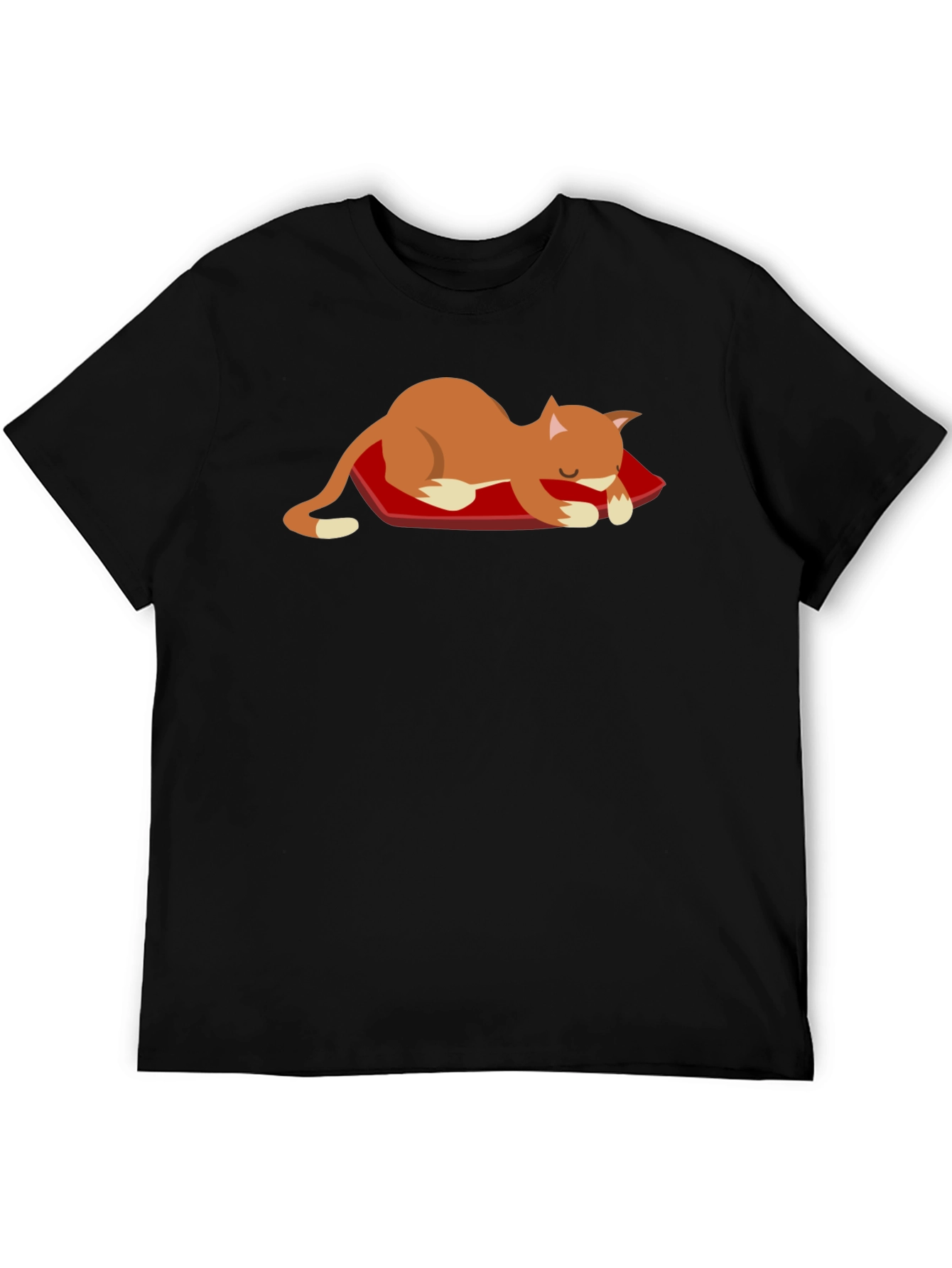 Cute Cat Nap T-Shirt - Unisex Black Tee