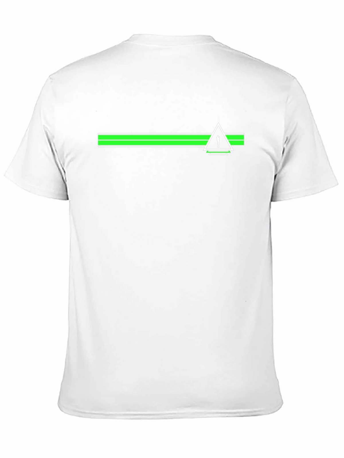 Modern Graphic Tee - Green Stripe & Triangle