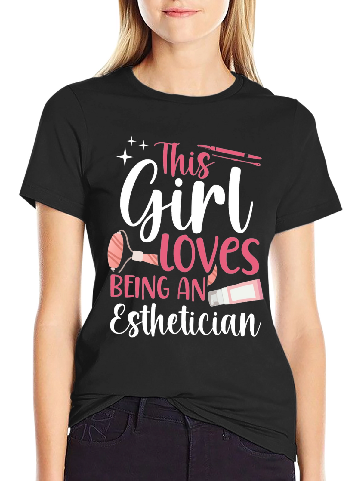 Esthetician Girl Black T-Shirt