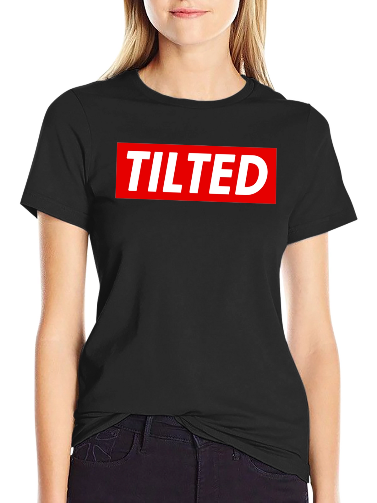 Tilted Logo Graphic Tee - Black