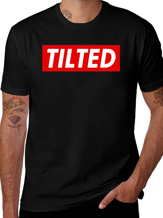 Tilted Logo Graphic Tee - Black