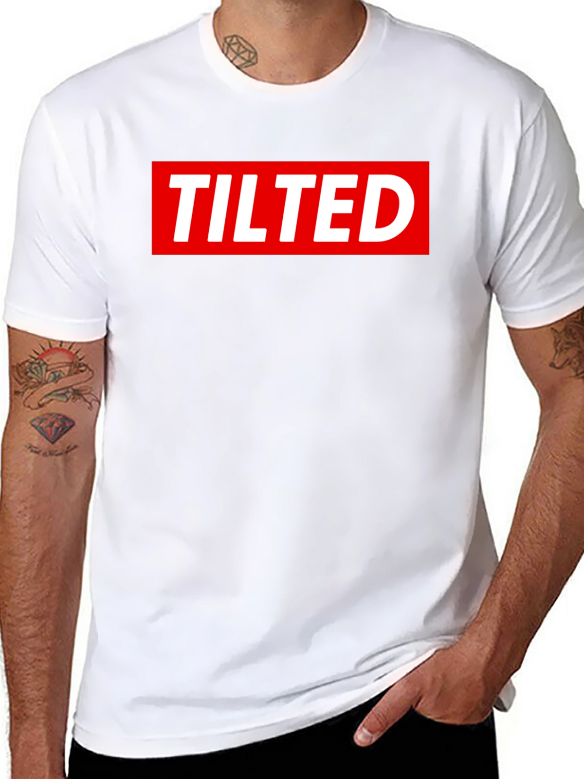 Tilted Logo Graphic Tee - Black