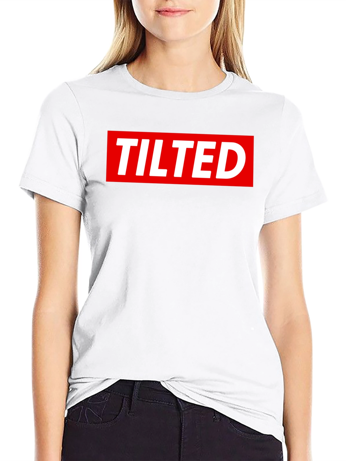 Tilted Logo Graphic Tee - Black
