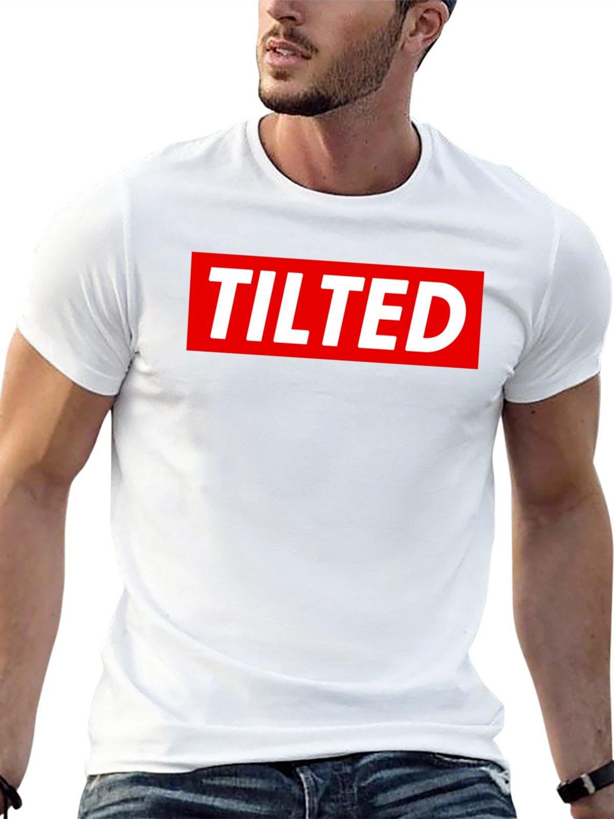 Tilted Logo Graphic Tee - Black