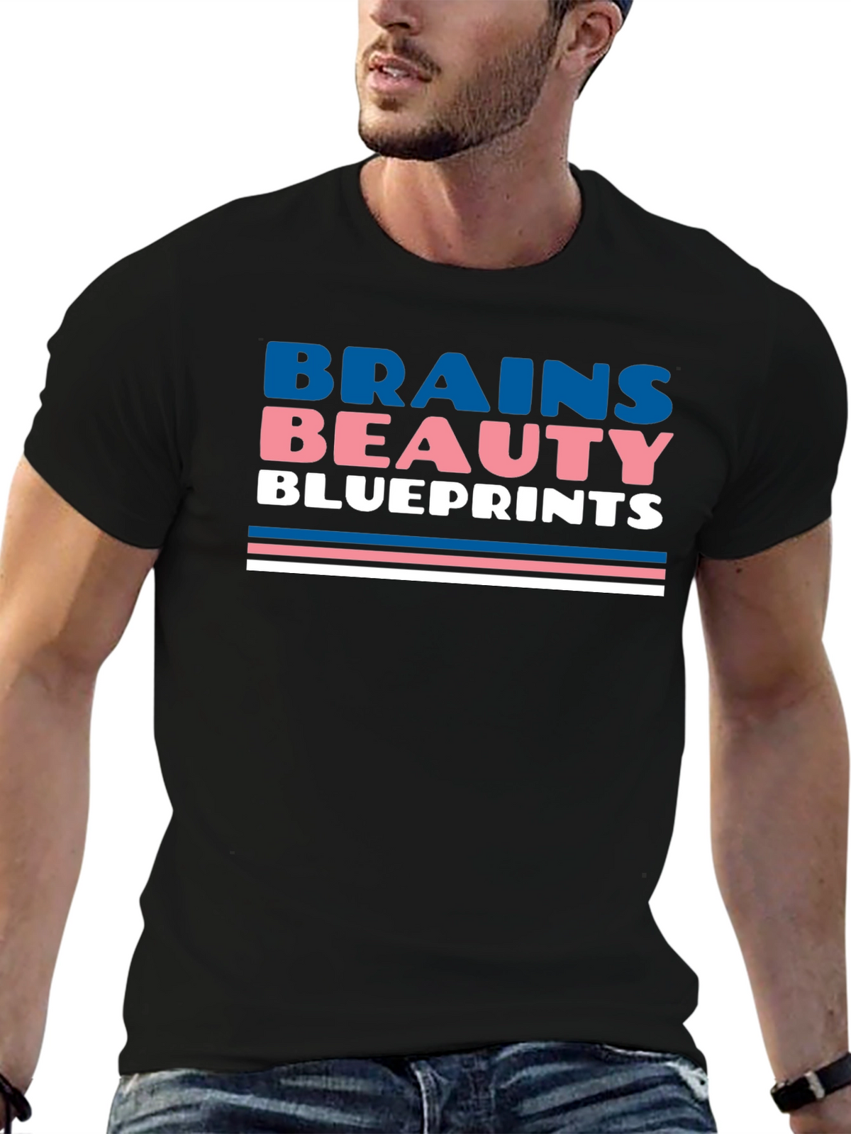 Brains Beauty Blueprints Graphic Tee