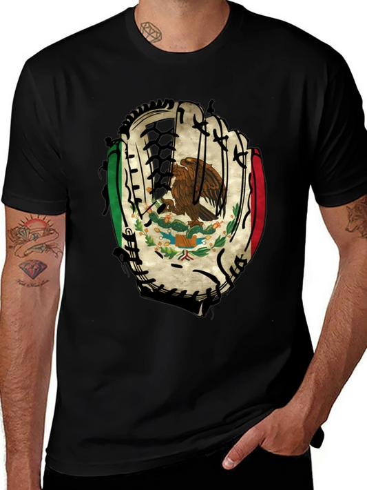 Mexico Baseball Glove T-Shirt - Mens Black Tee