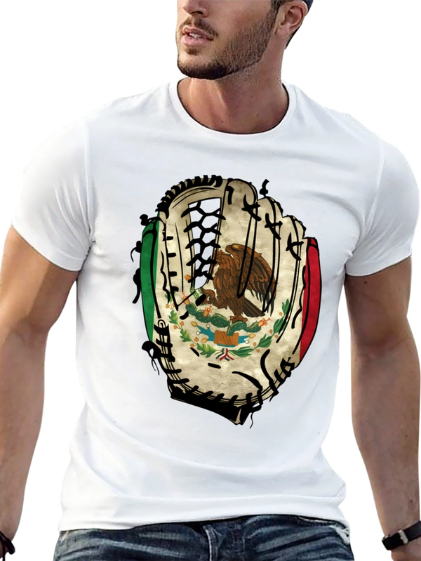 Mexico Baseball Glove T-Shirt - Mens Black Tee