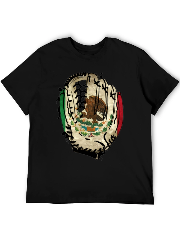 Mexico Baseball Glove T-Shirt - Mens Black Tee