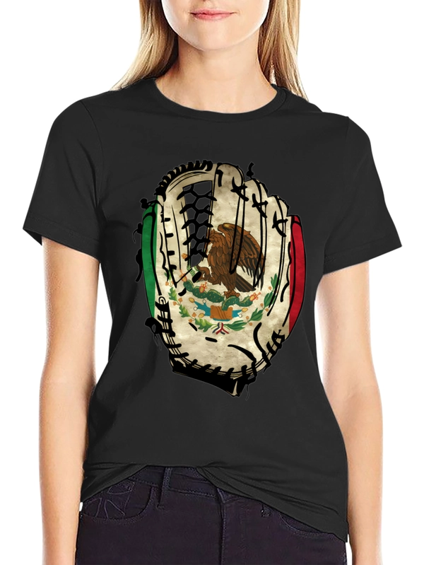 Mexico Baseball Glove T-Shirt - Mens Black Tee