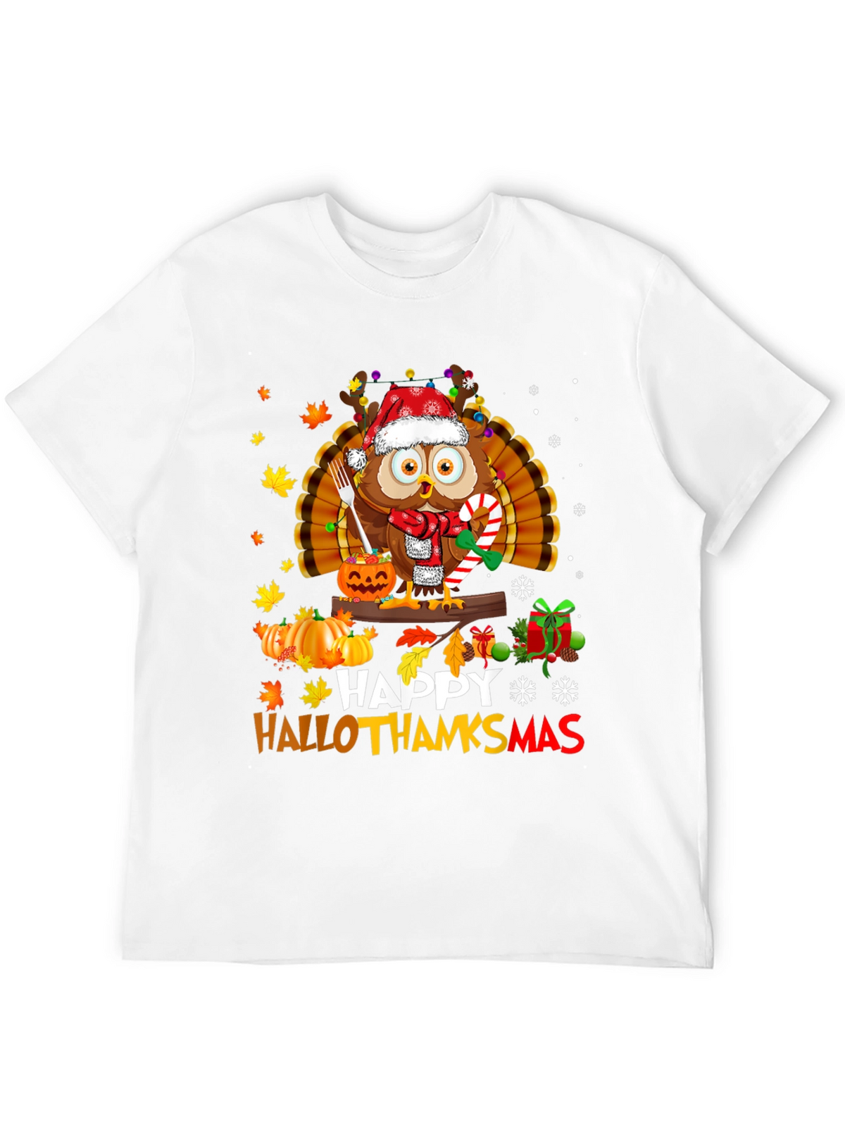 HalloThanksmas Owl T-Shirt - Holiday Tee