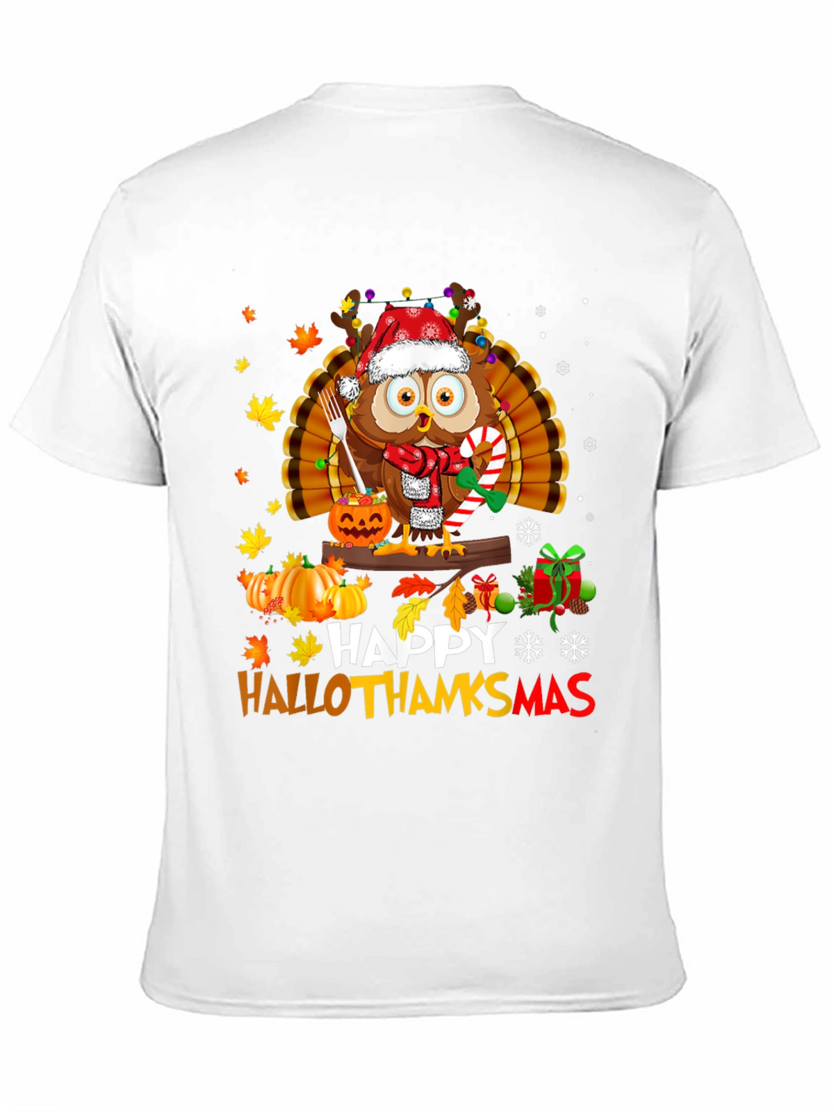 HalloThanksmas Owl T-Shirt - Holiday Tee