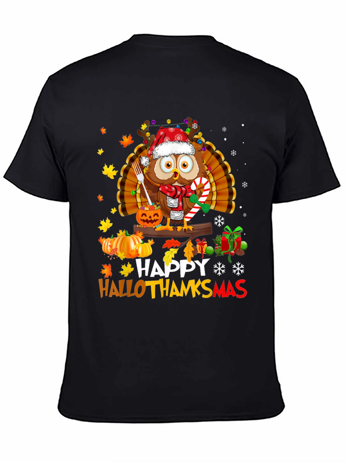 HalloThanksmas Owl T-Shirt - Holiday Tee