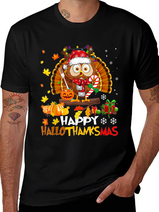 HalloThanksmas Owl T-Shirt - Holiday Tee