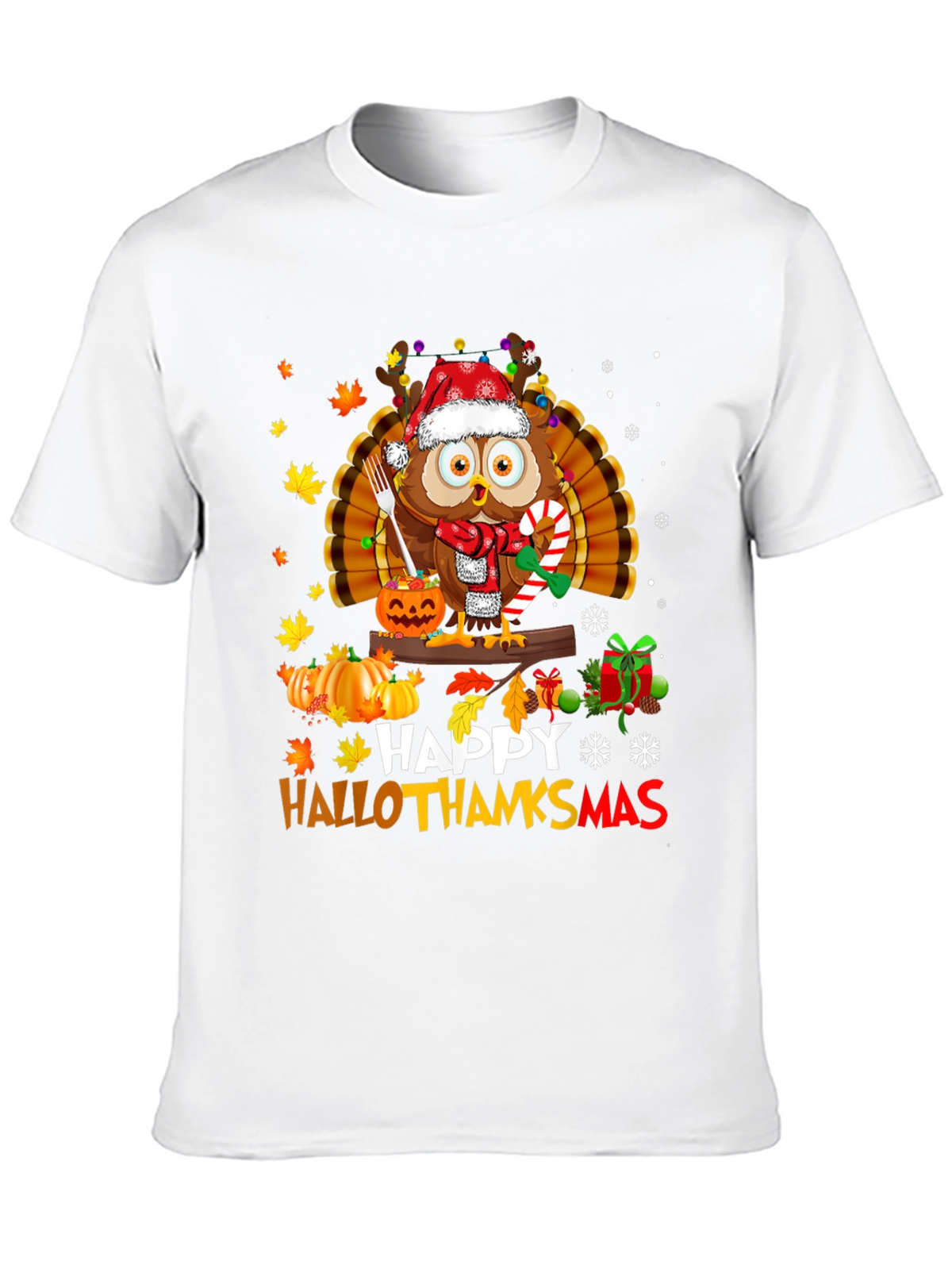 HalloThanksmas Owl T-Shirt - Holiday Tee