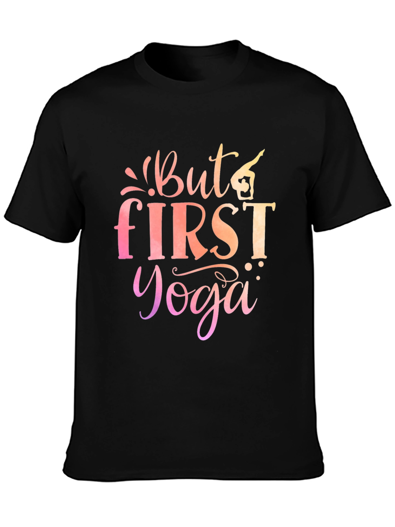 But First Yoga Graphic Tee - Mens Black T-Shirt