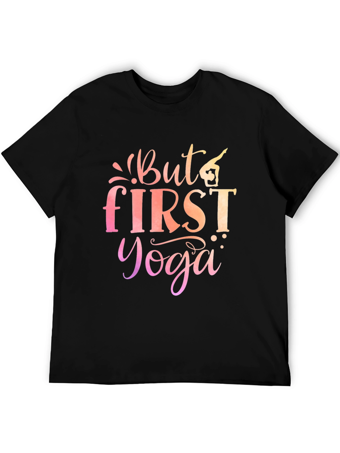 But First Yoga Graphic Tee - Mens Black T-Shirt