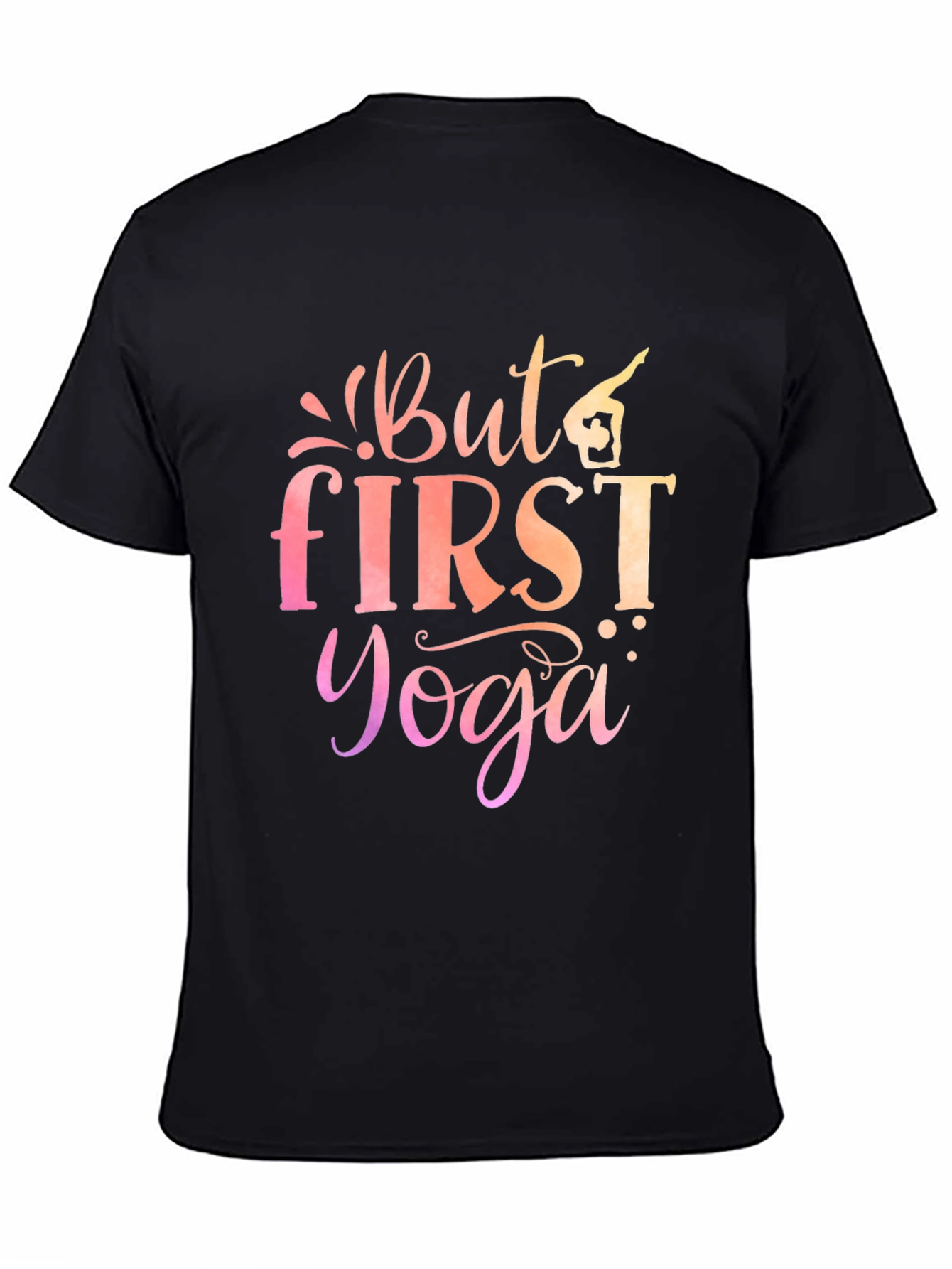 But First Yoga Graphic Tee - Mens Black T-Shirt