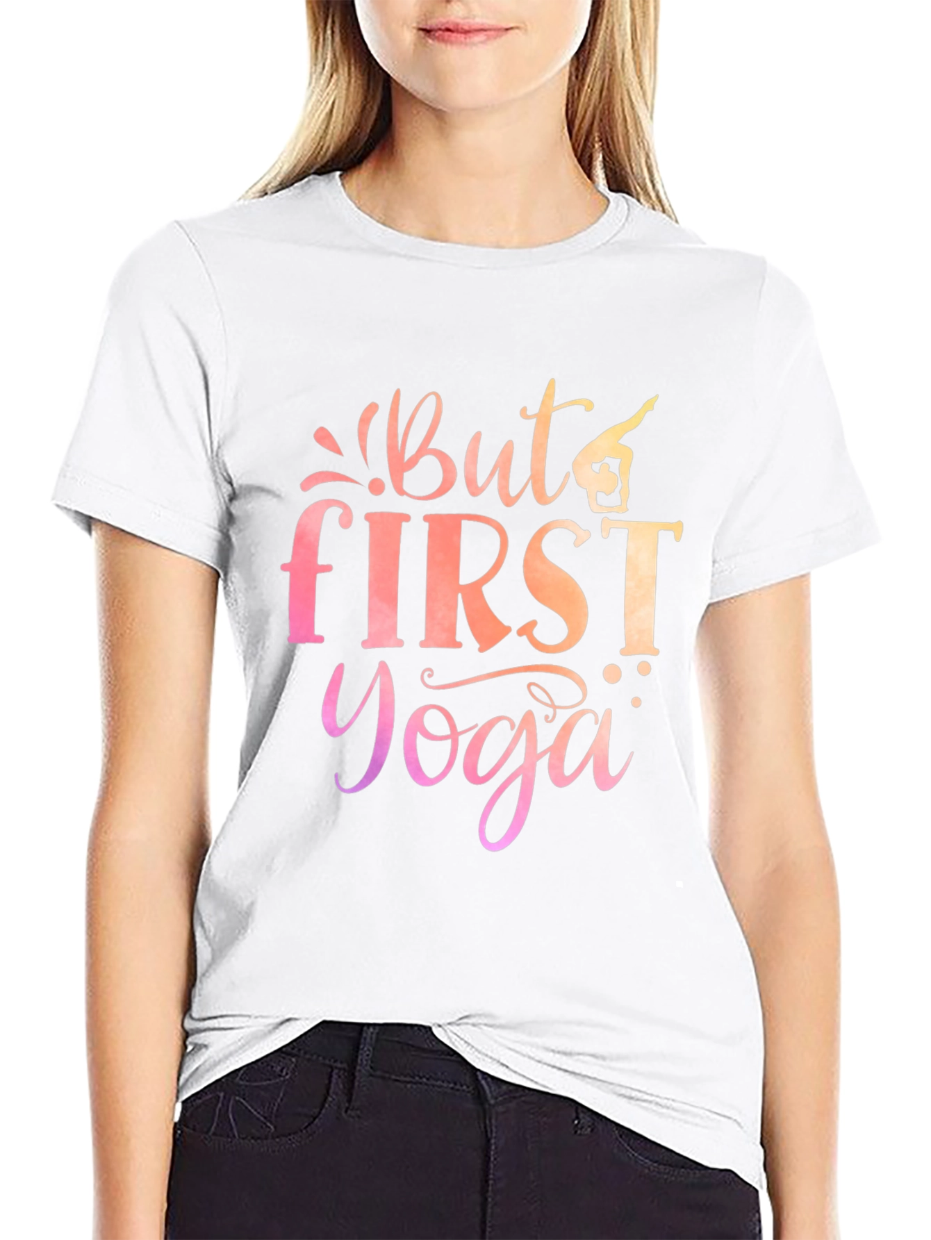 But First Yoga Graphic Tee - Mens Black T-Shirt
