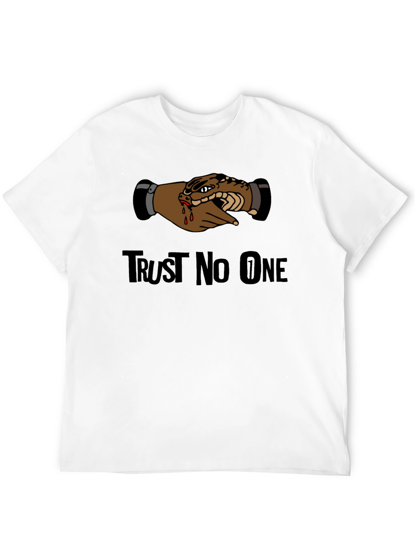 Trust No One Snake Handshake Graphic Tee