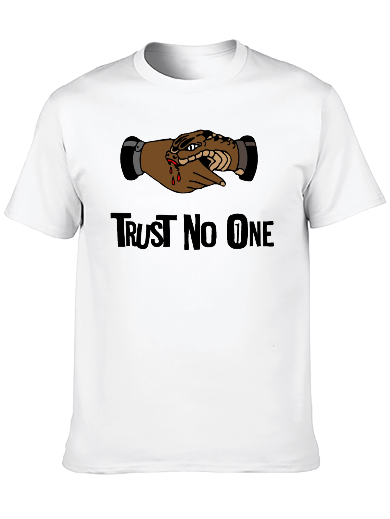Trust No One Snake Handshake Graphic Tee