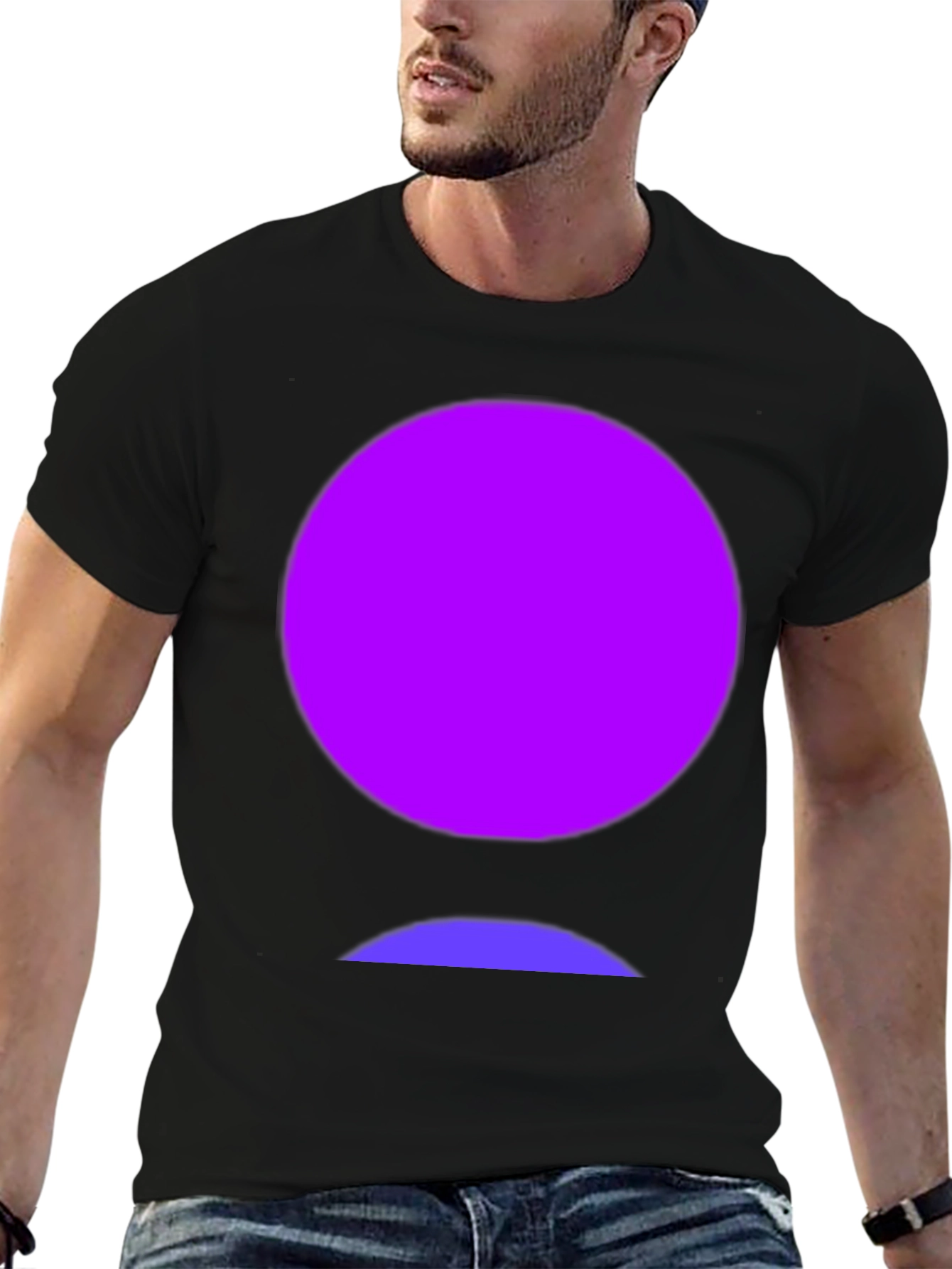 Abstract Circle Graphic Tee - Mens Casual Shirt