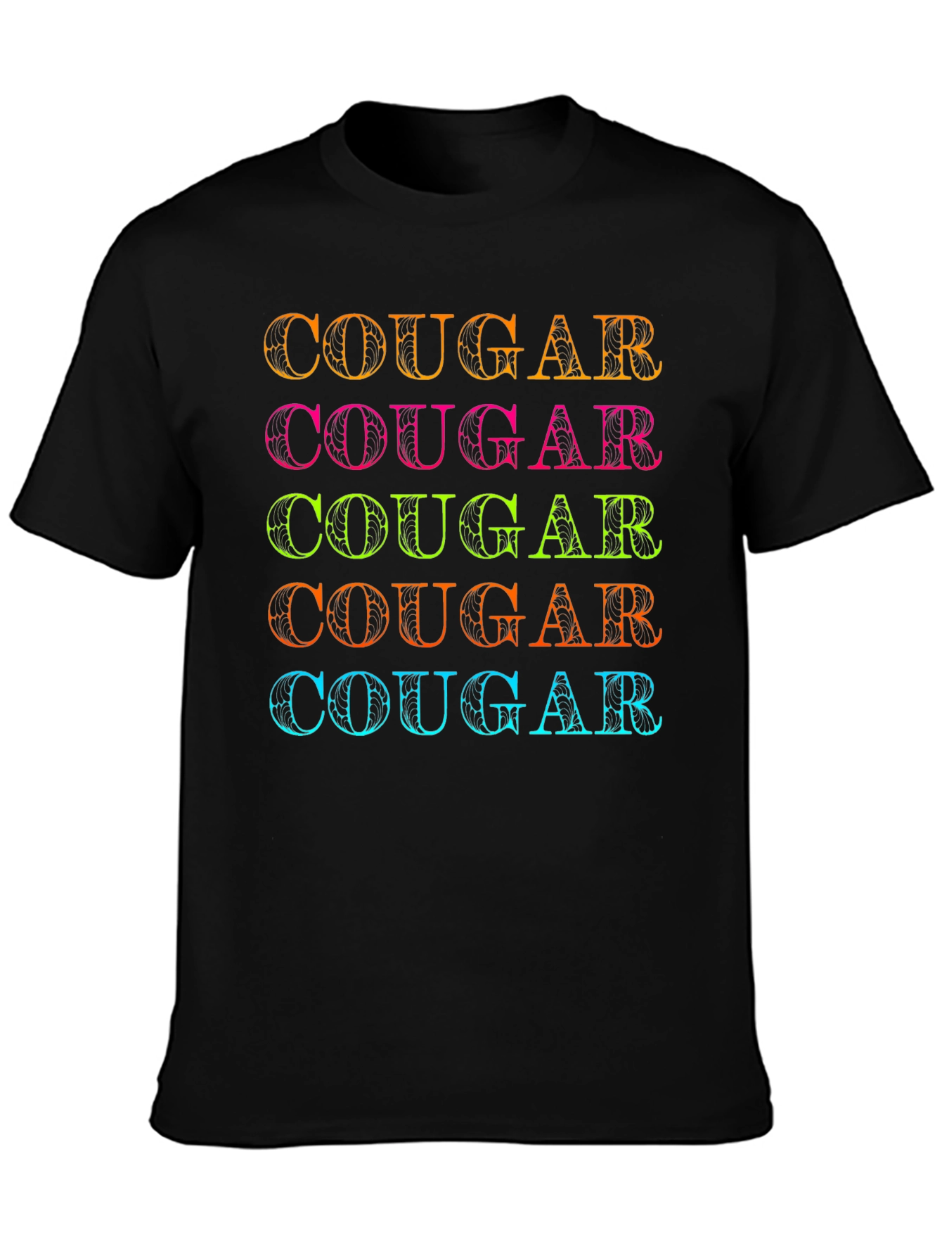 Neon Cougar Graphic T-Shirt