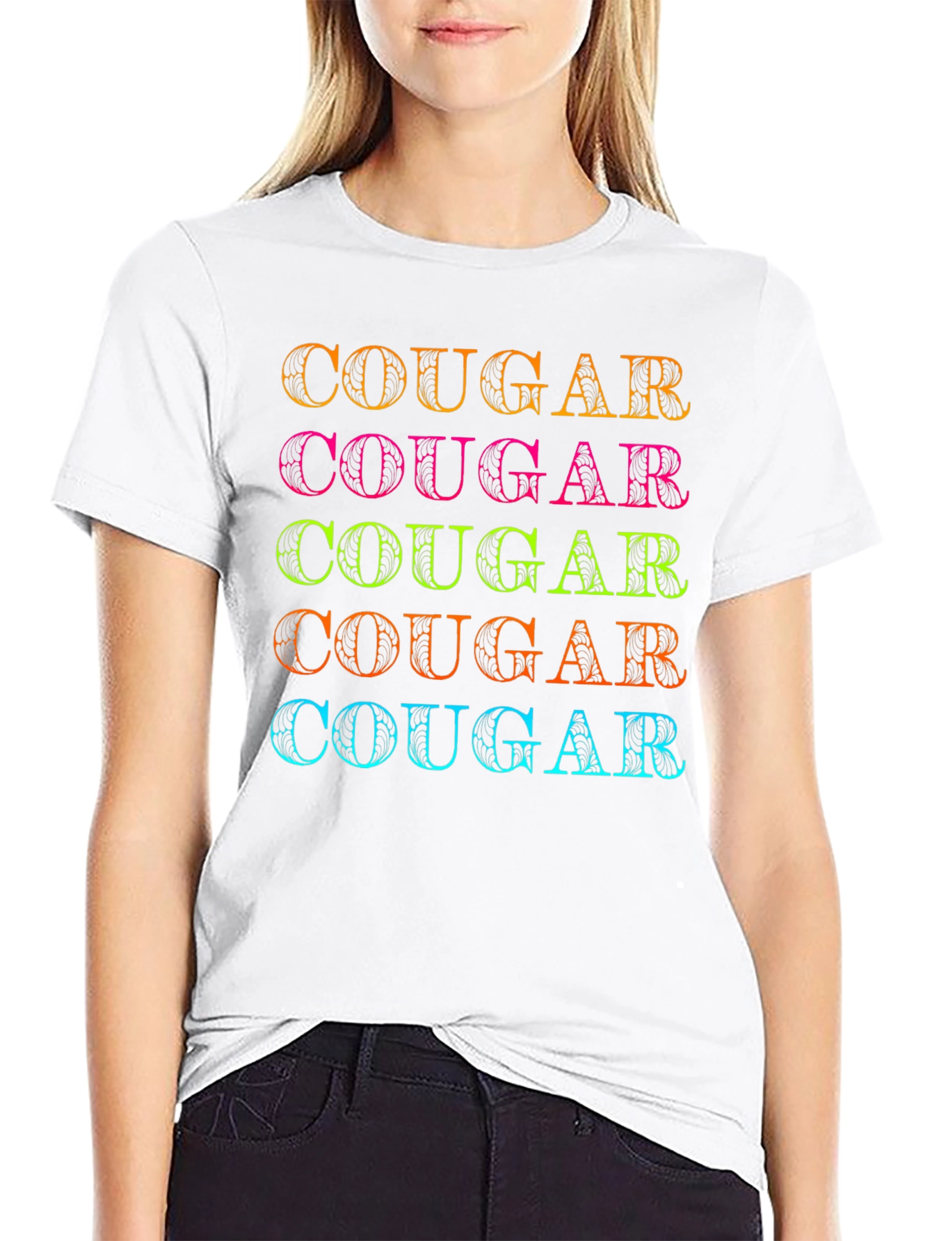 Neon Cougar Graphic T-Shirt