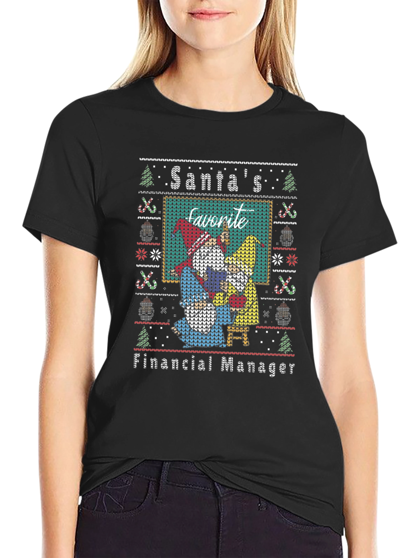 Santas Favorite Financial Manager Ugly Christmas Sweater T-Shirt