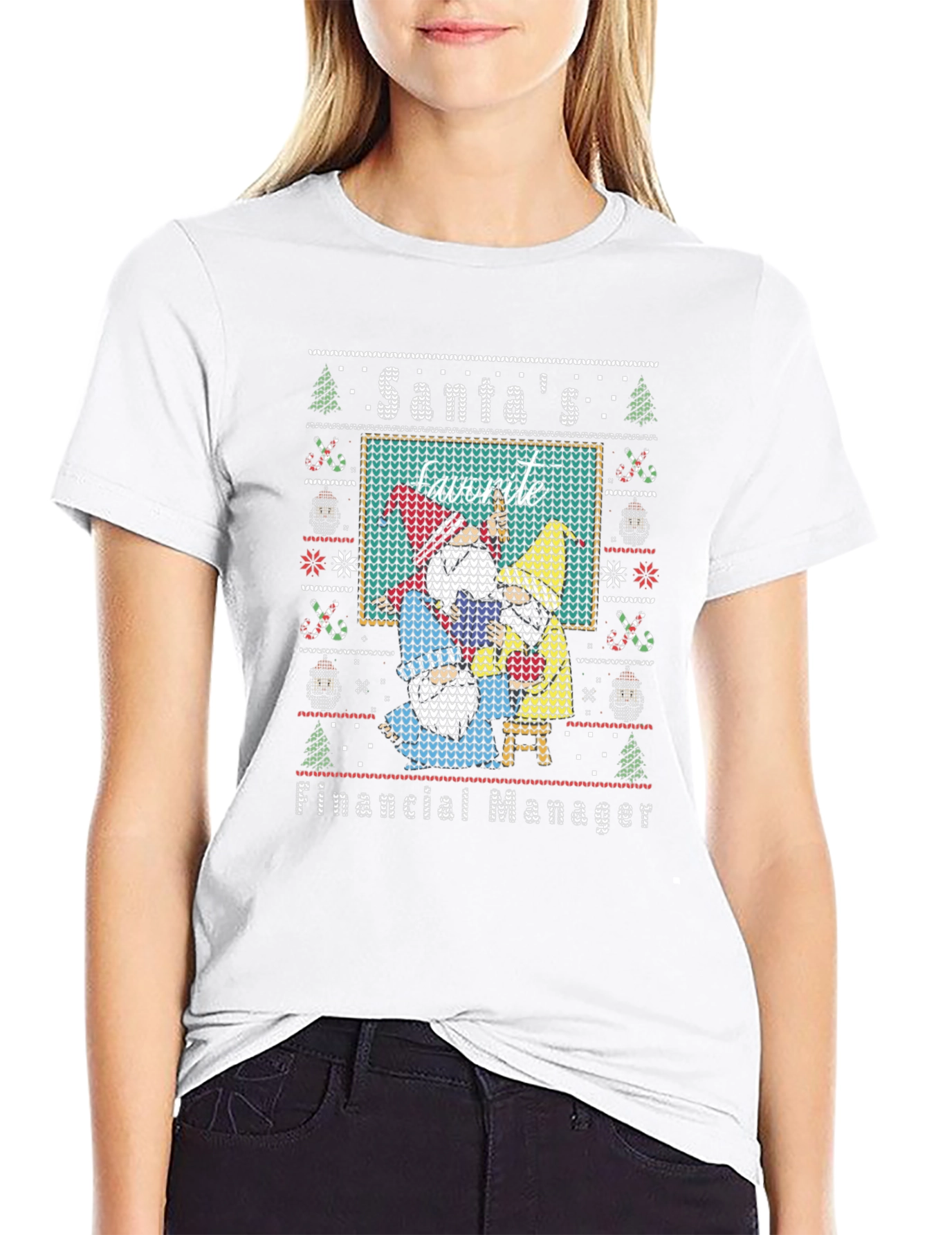 Santas Favorite Financial Manager Ugly Christmas Sweater T-Shirt