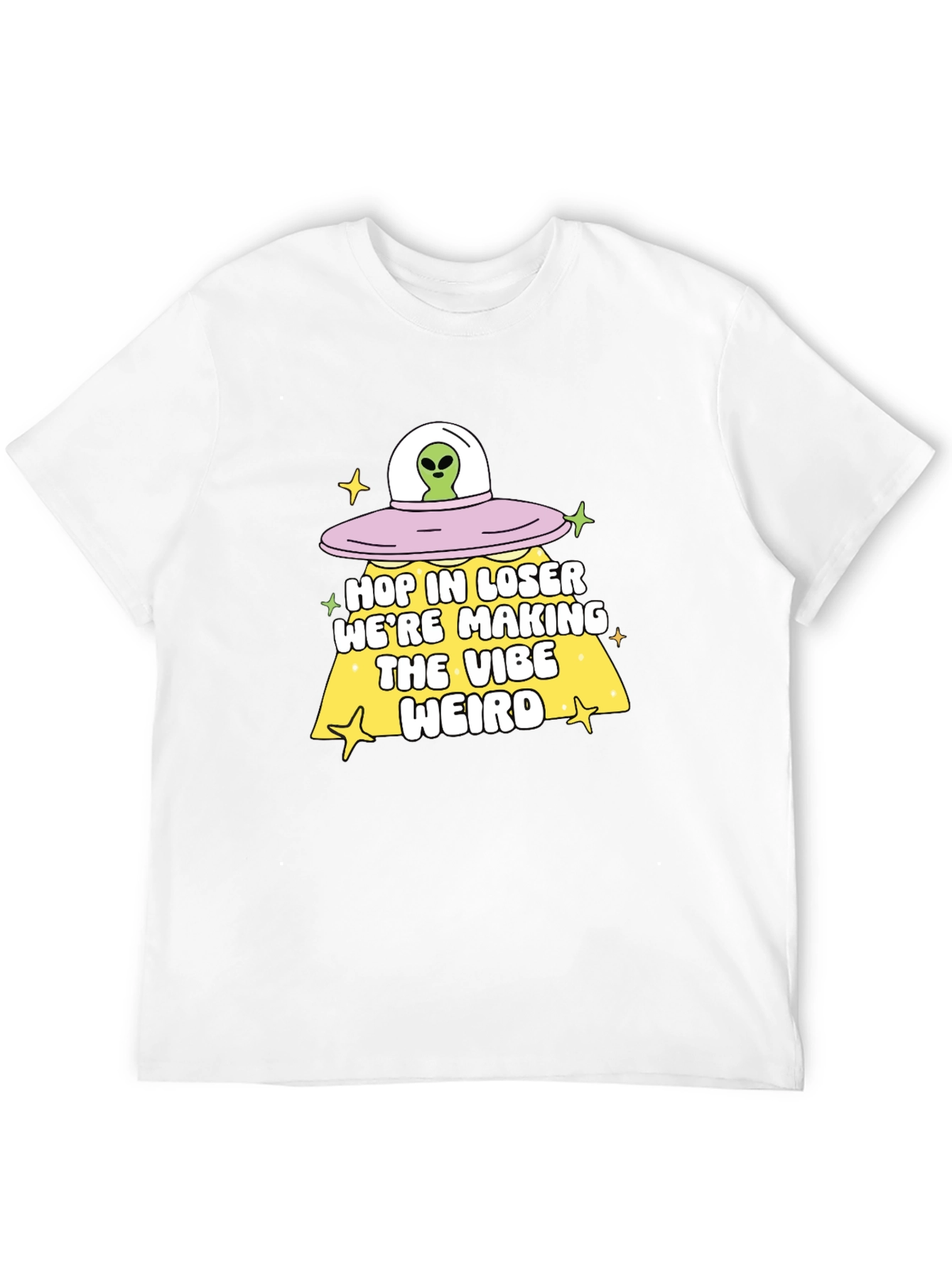 Alien UFO Hop In Loser Graphic T-Shirt