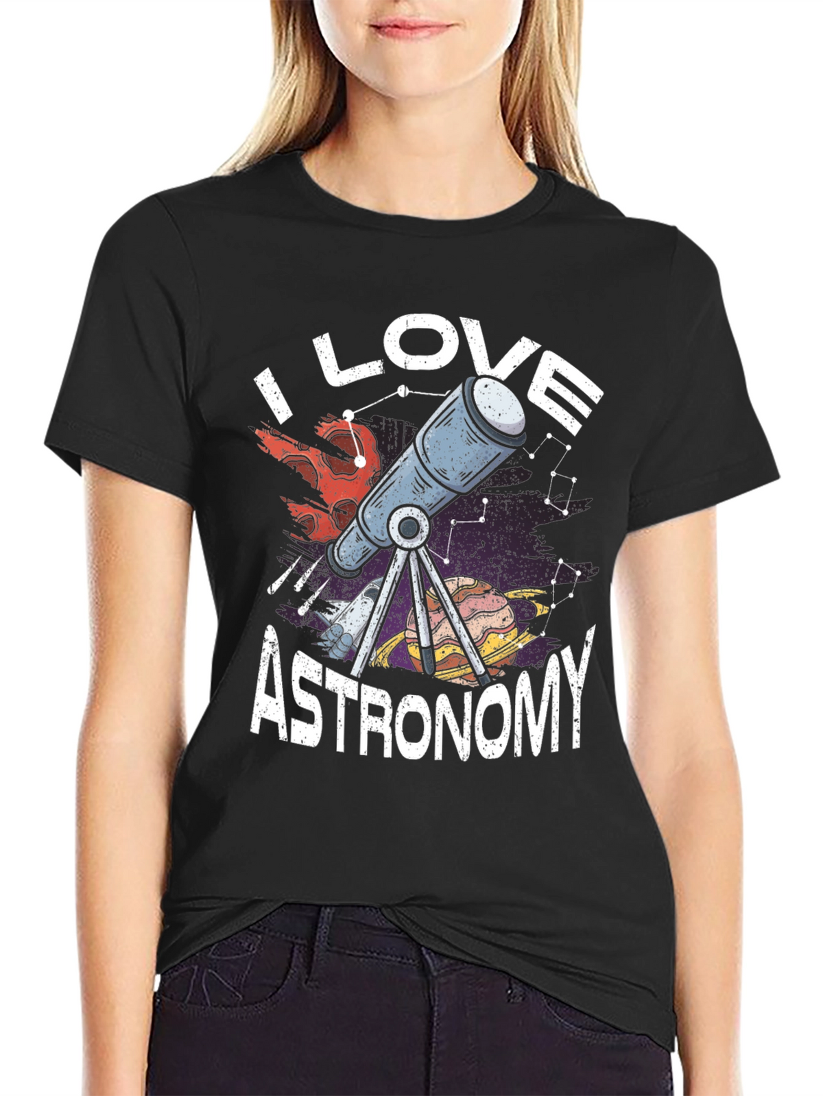 I Love Astronomy Graphic Tee Shirt