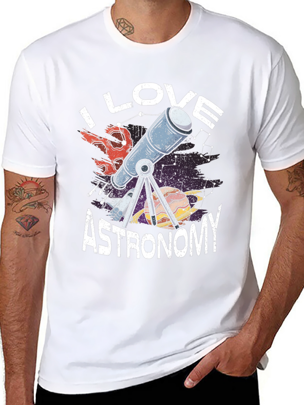 I Love Astronomy Graphic Tee Shirt
