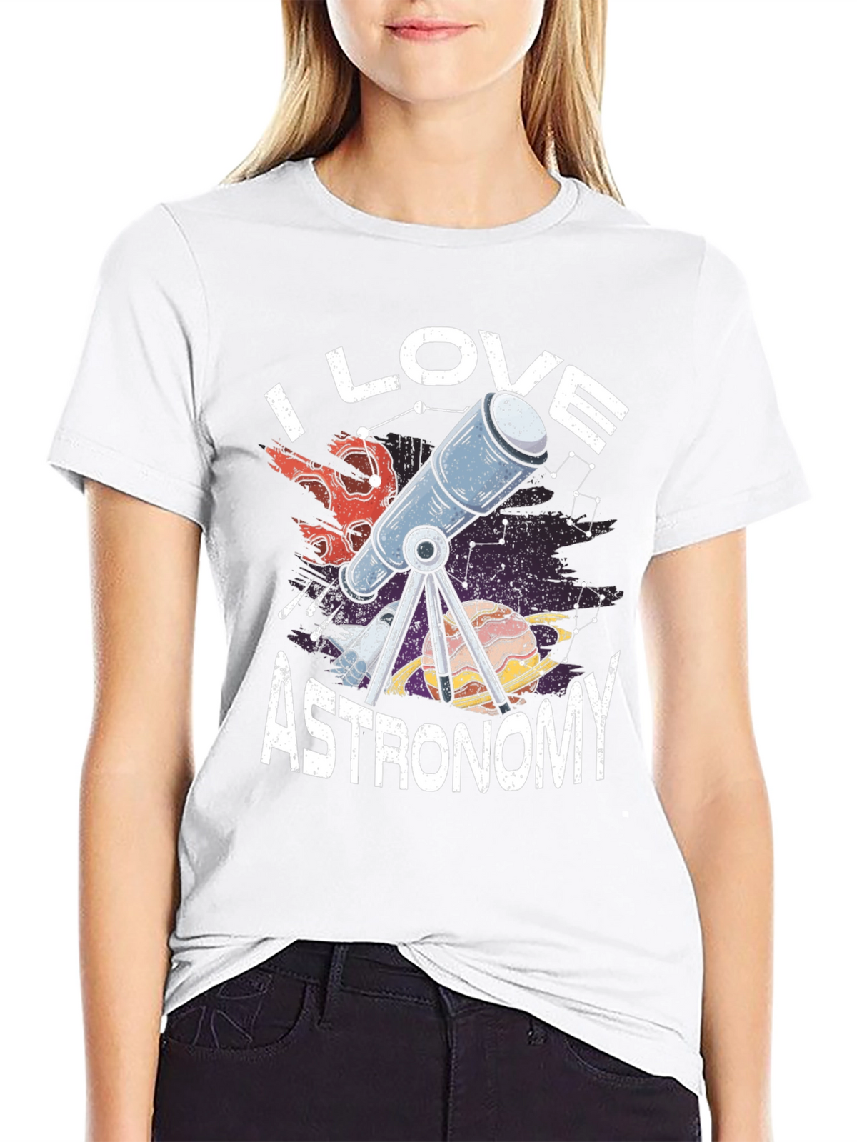 I Love Astronomy Graphic Tee Shirt