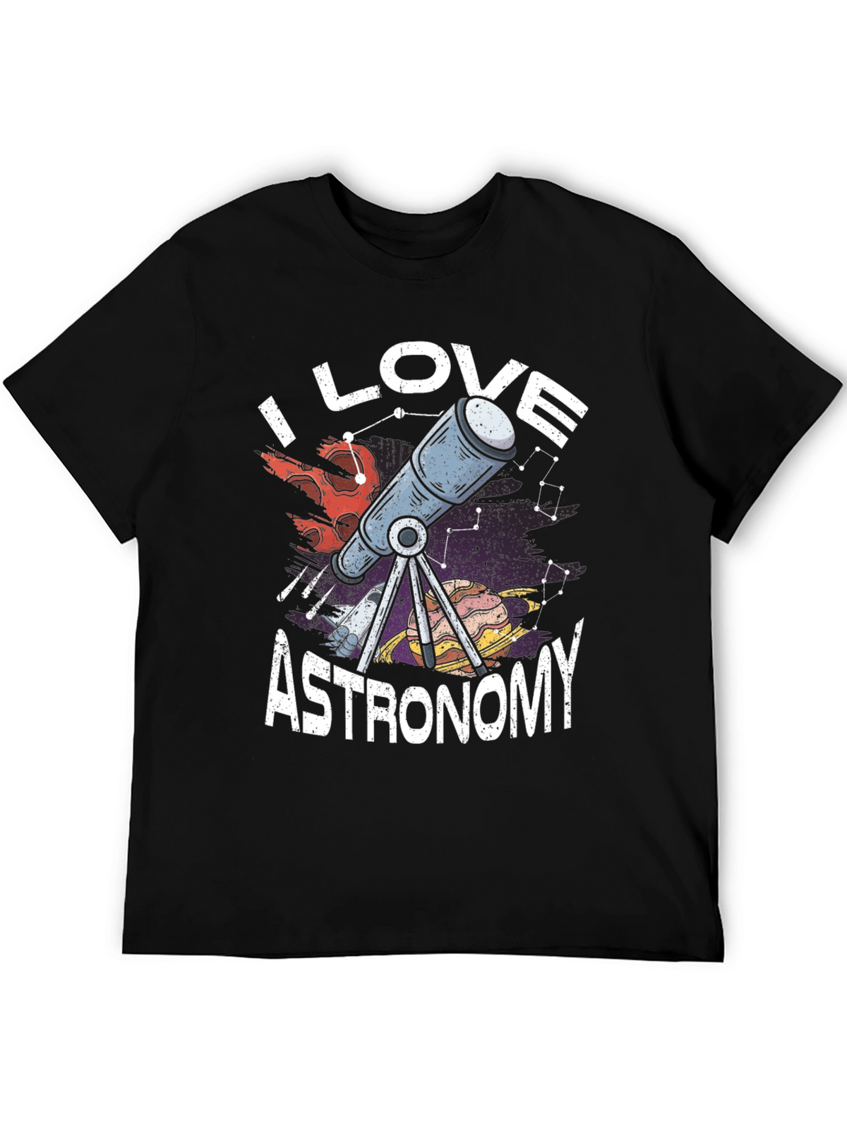 I Love Astronomy Graphic Tee Shirt
