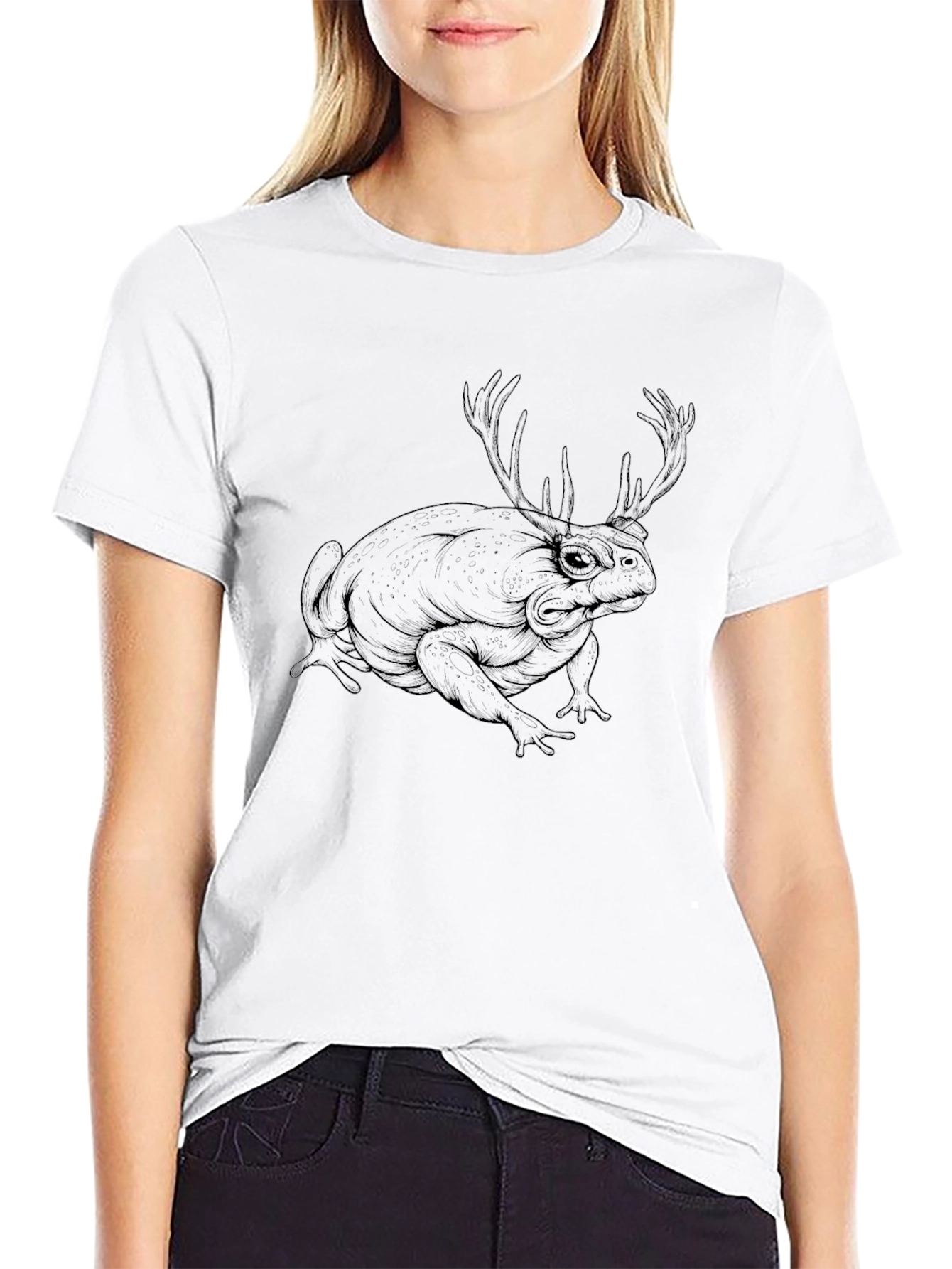 Antler Frog Graphic Tee - Unique Design