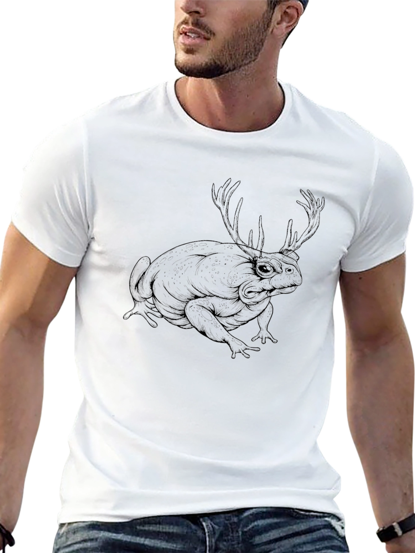 Antler Frog Graphic Tee - Unique Design