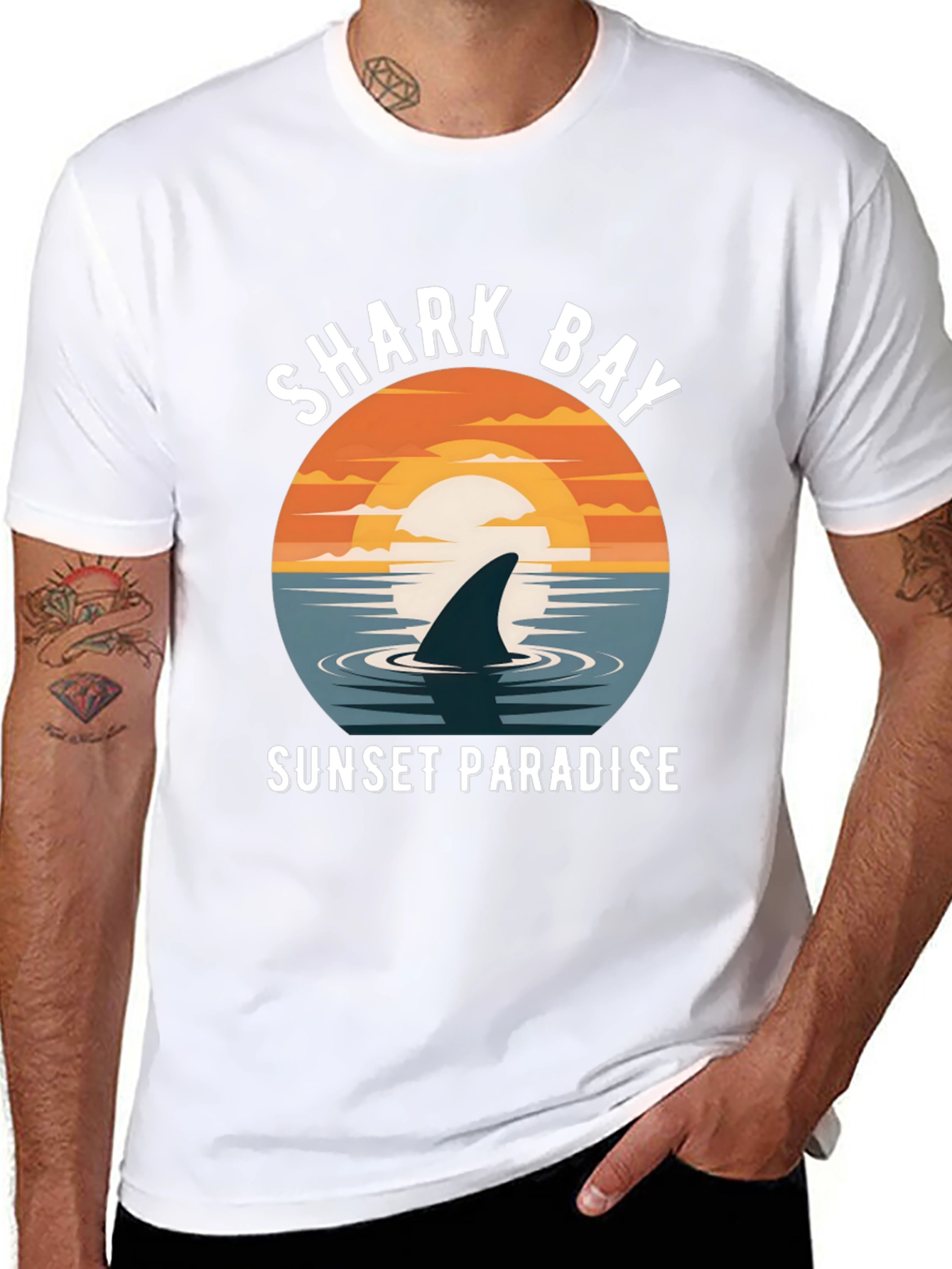 Shark Bay Sunset Paradise Graphic Tee