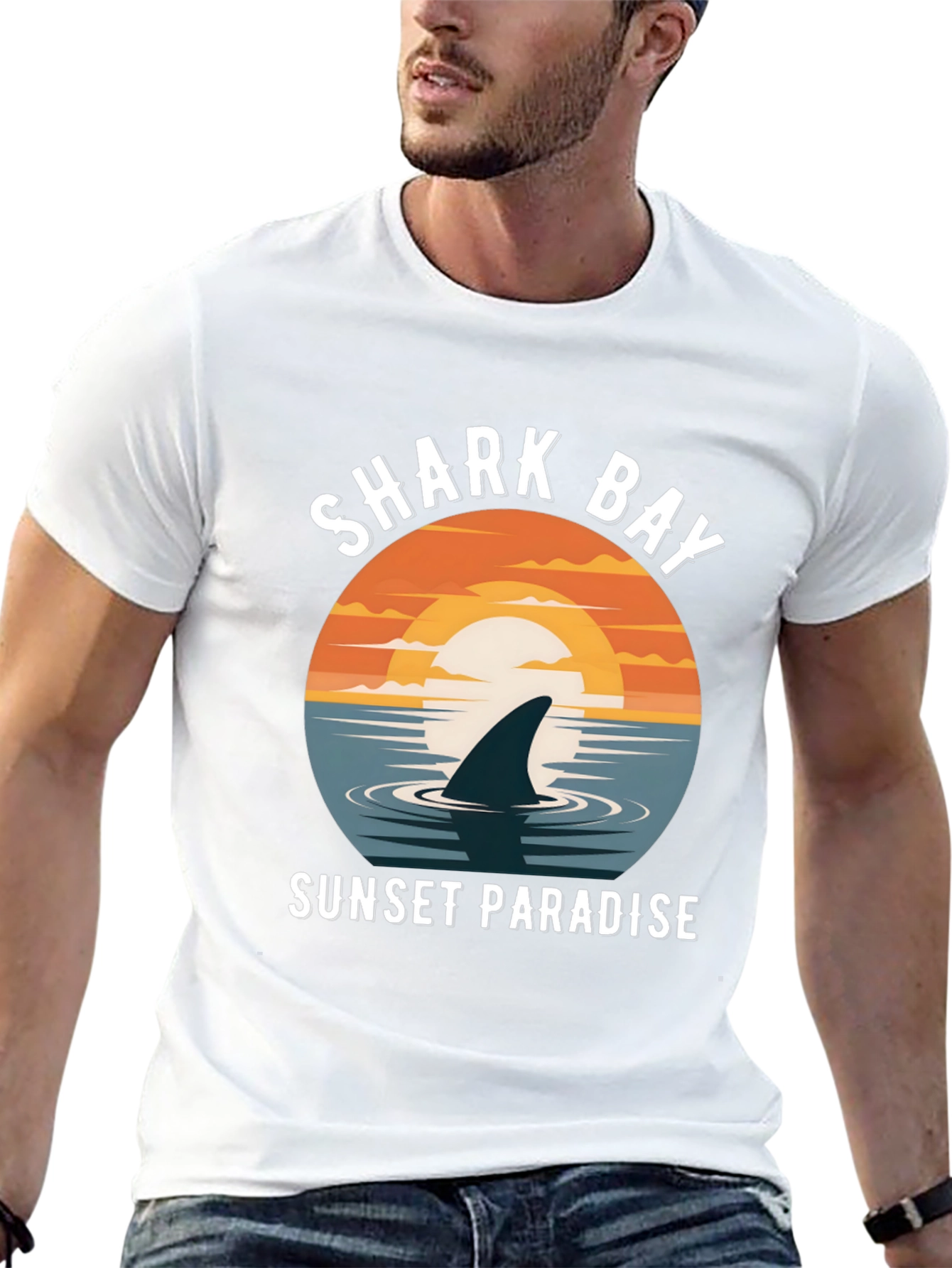 Shark Bay Sunset Paradise Graphic Tee