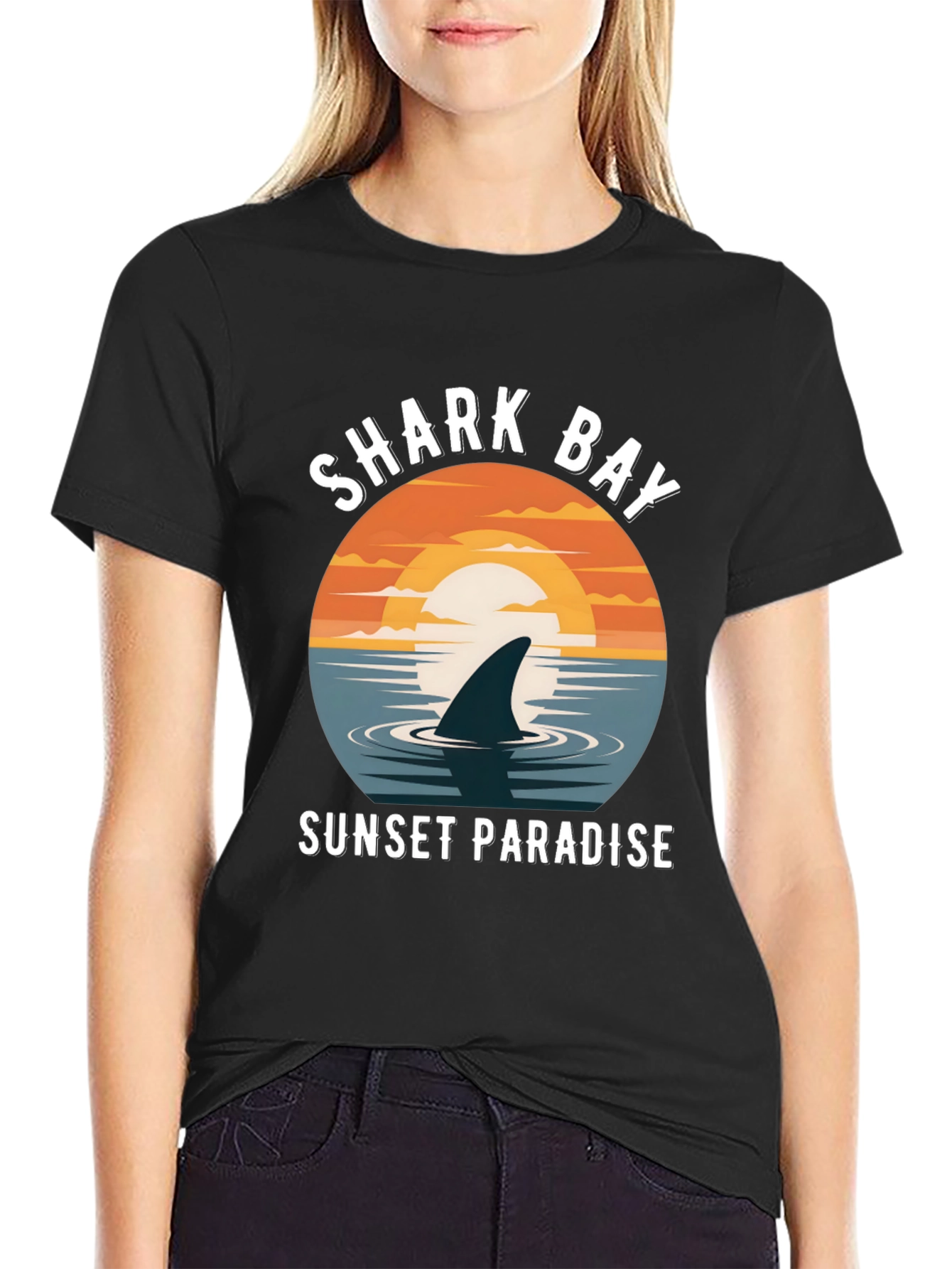 Shark Bay Sunset Paradise Graphic Tee