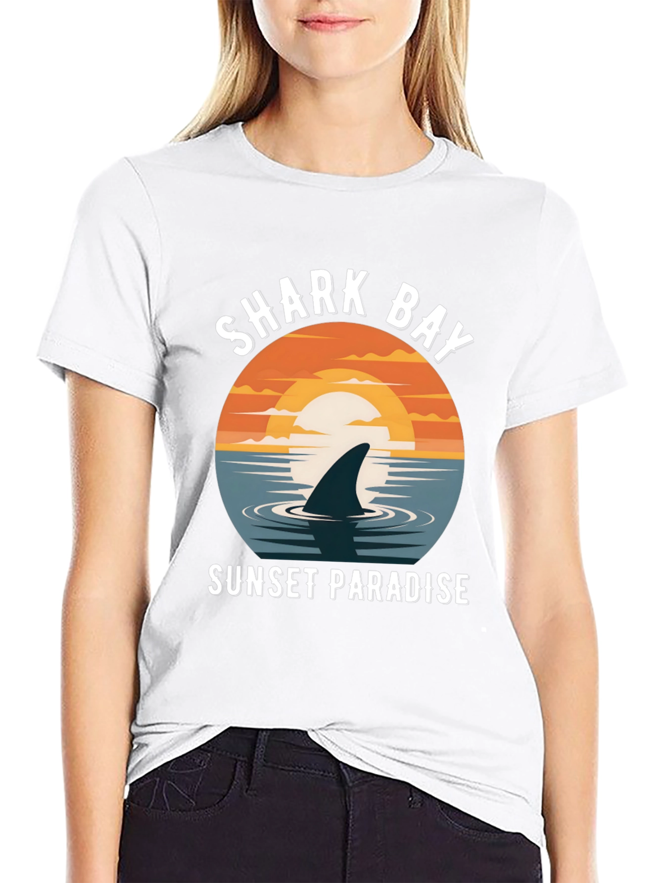 Shark Bay Sunset Paradise Graphic Tee