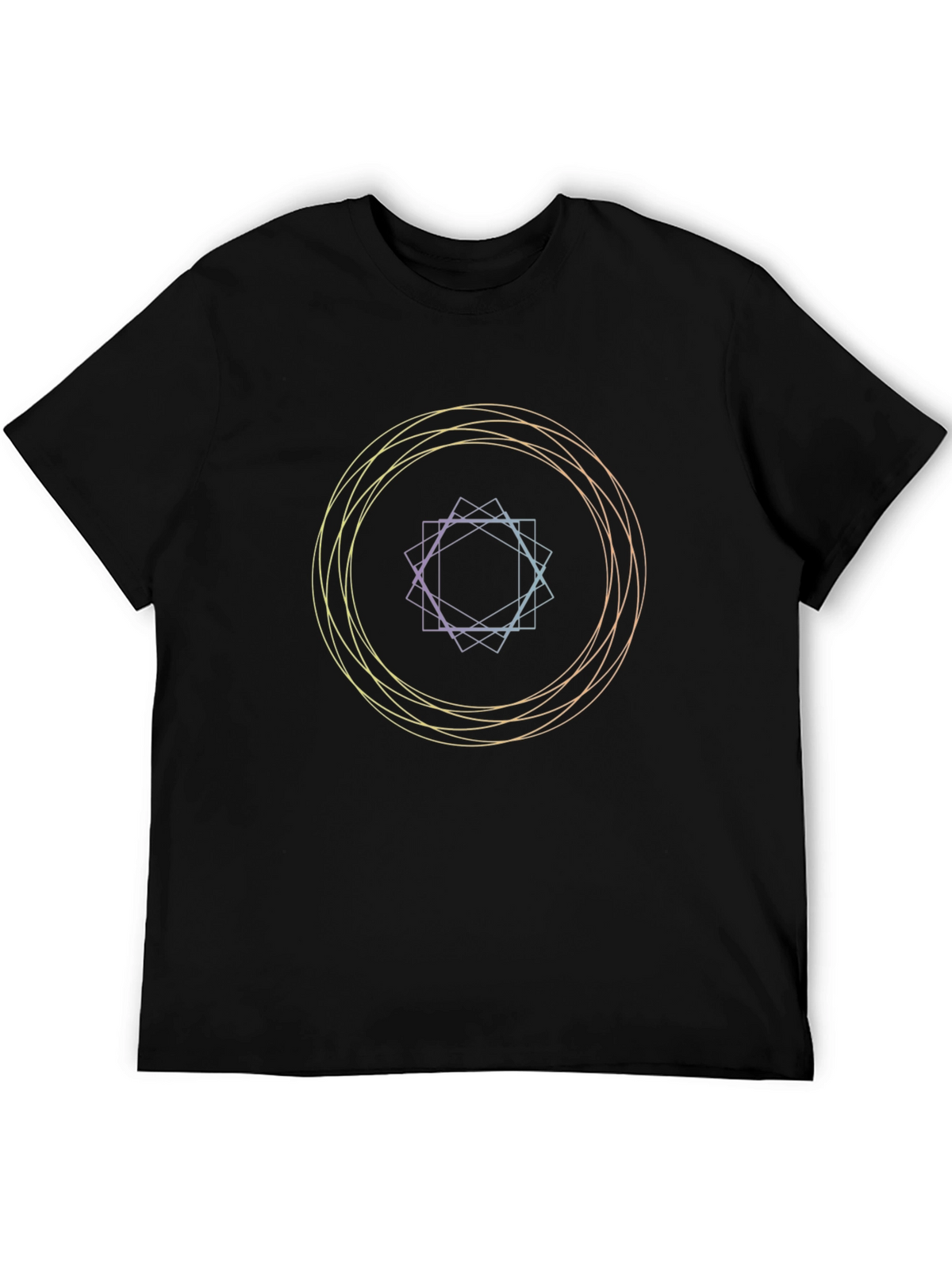 Geometric Circle Graphic Black T-Shirt