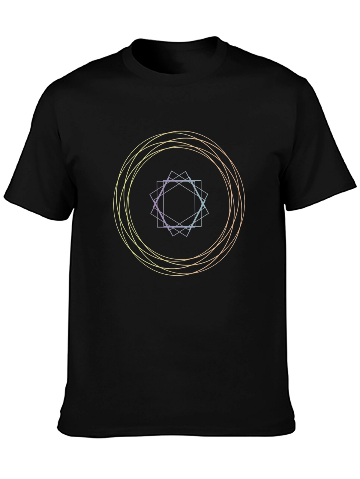 Geometric Circle Graphic Black T-Shirt