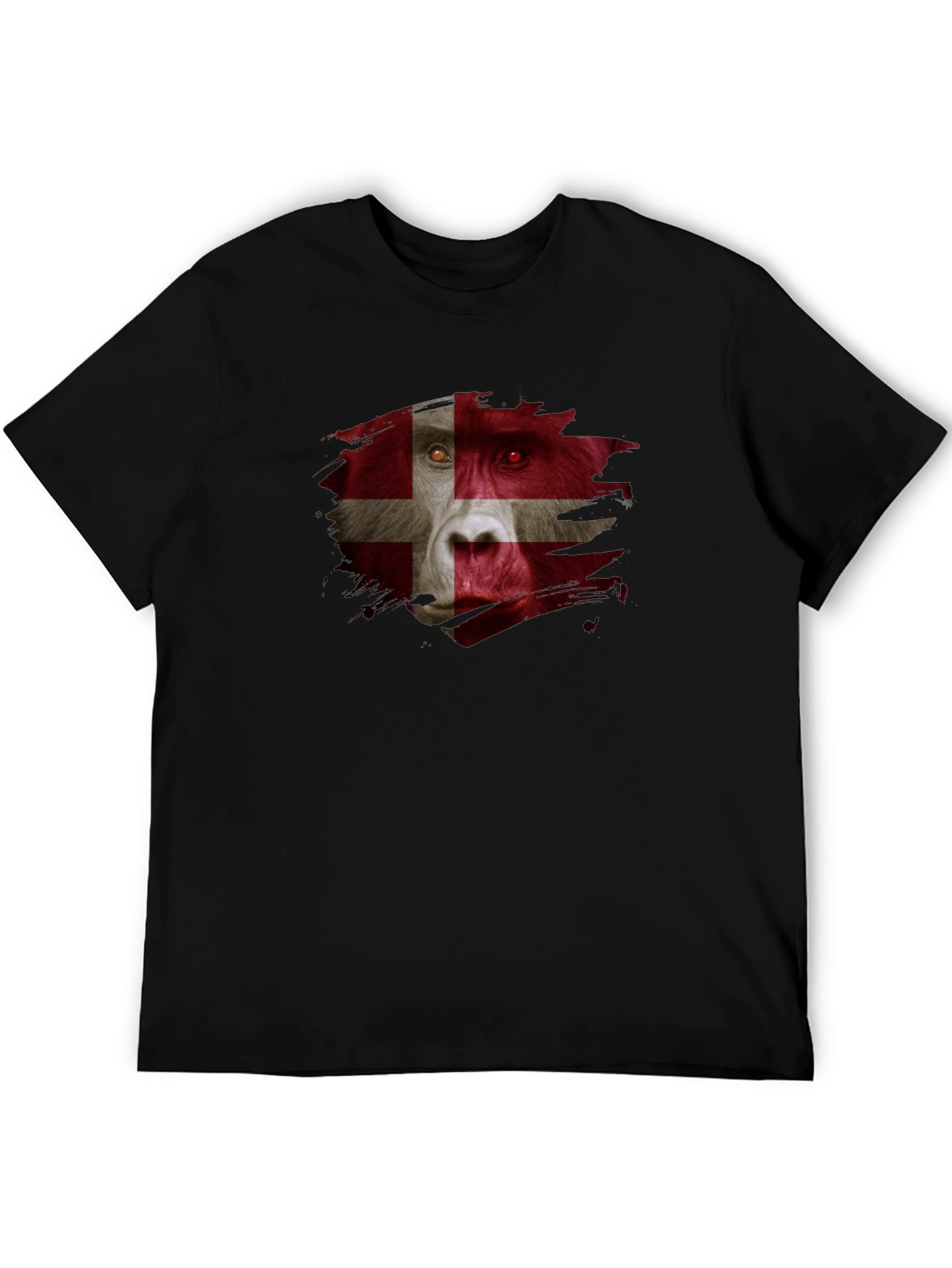 Danish Flag Gorilla Graphic T-Shirt