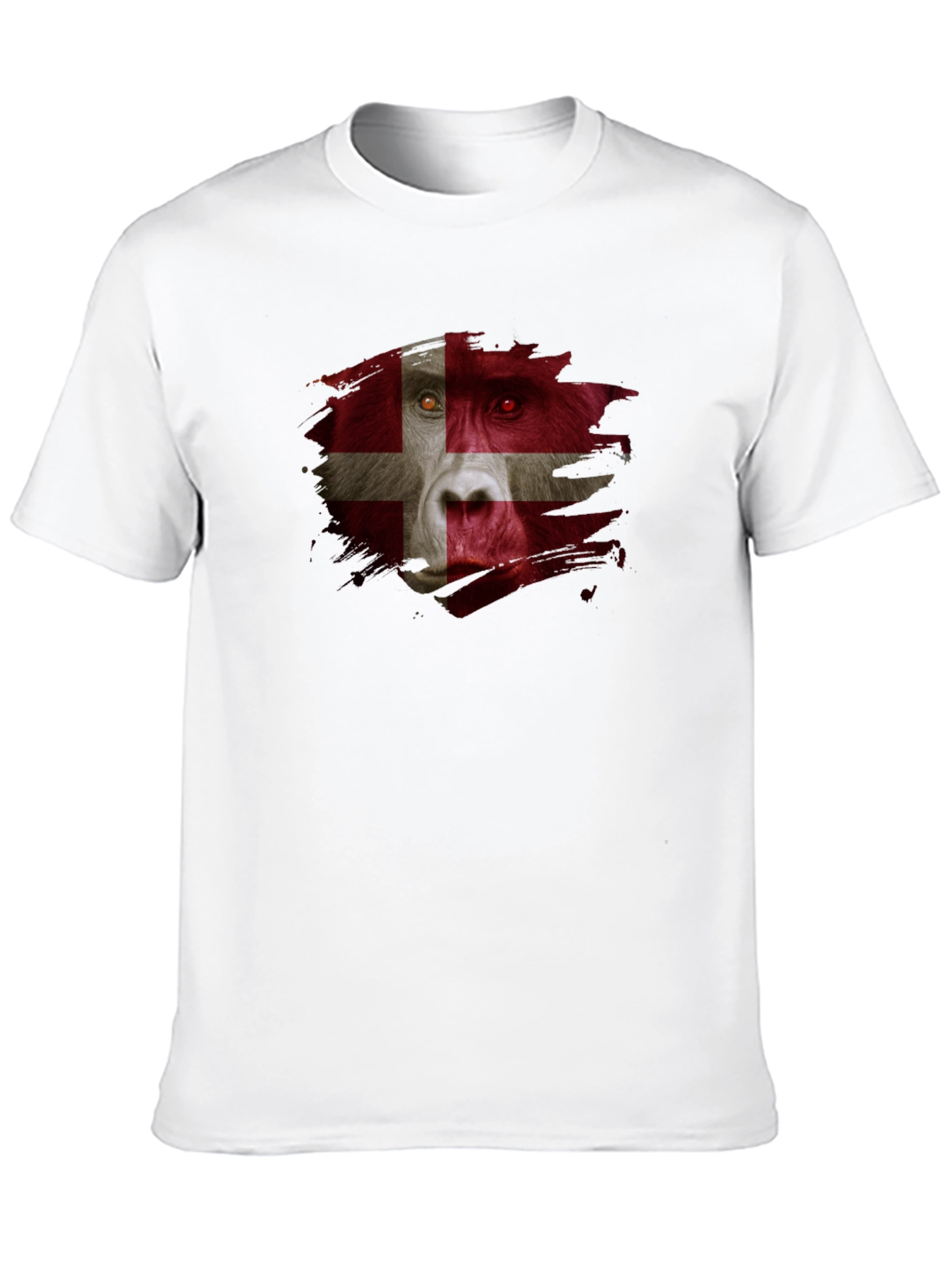 Danish Flag Gorilla Graphic T-Shirt