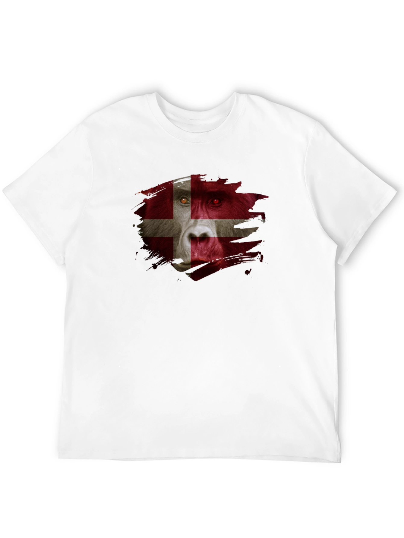 Danish Flag Gorilla Graphic T-Shirt