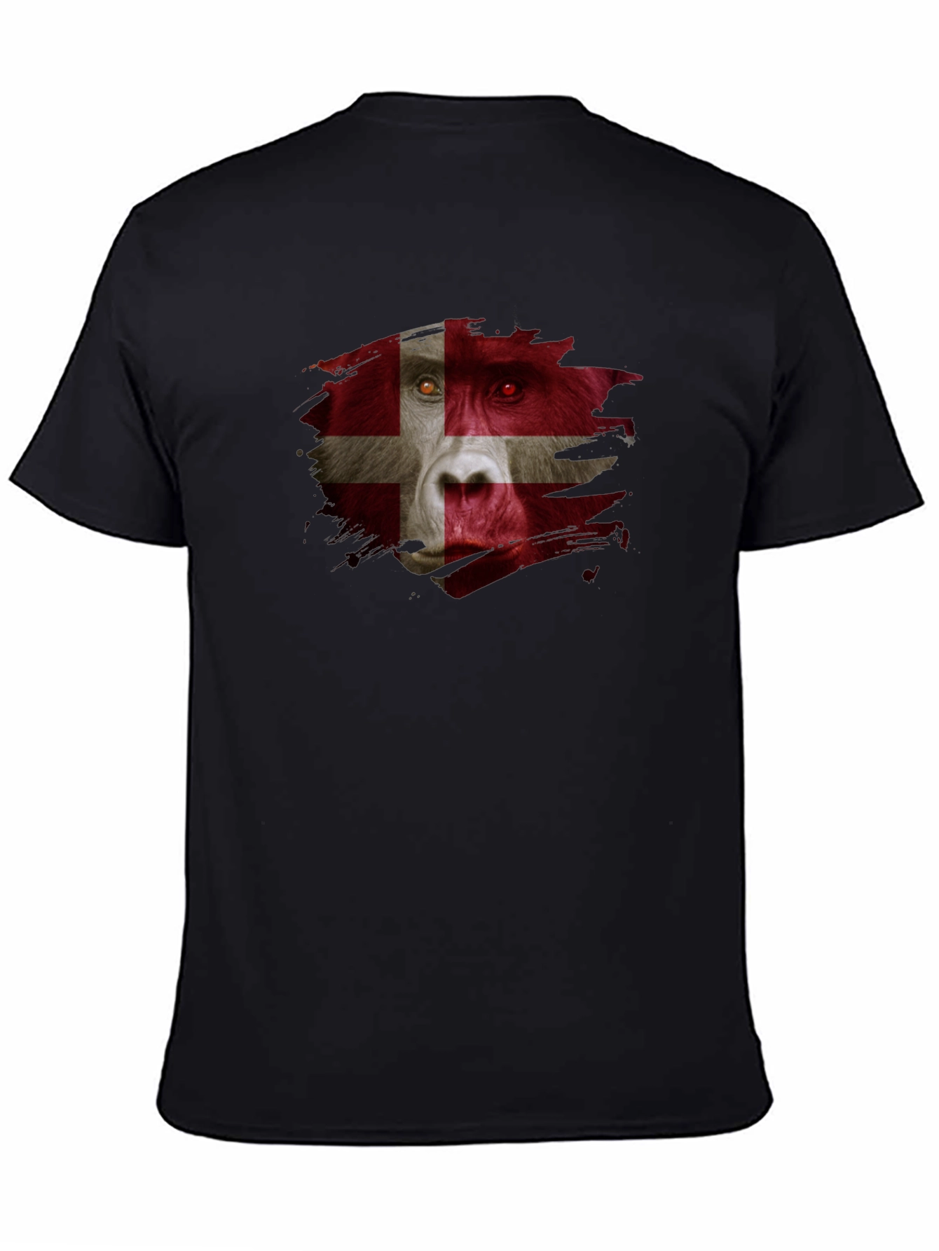 Danish Flag Gorilla Graphic T-Shirt